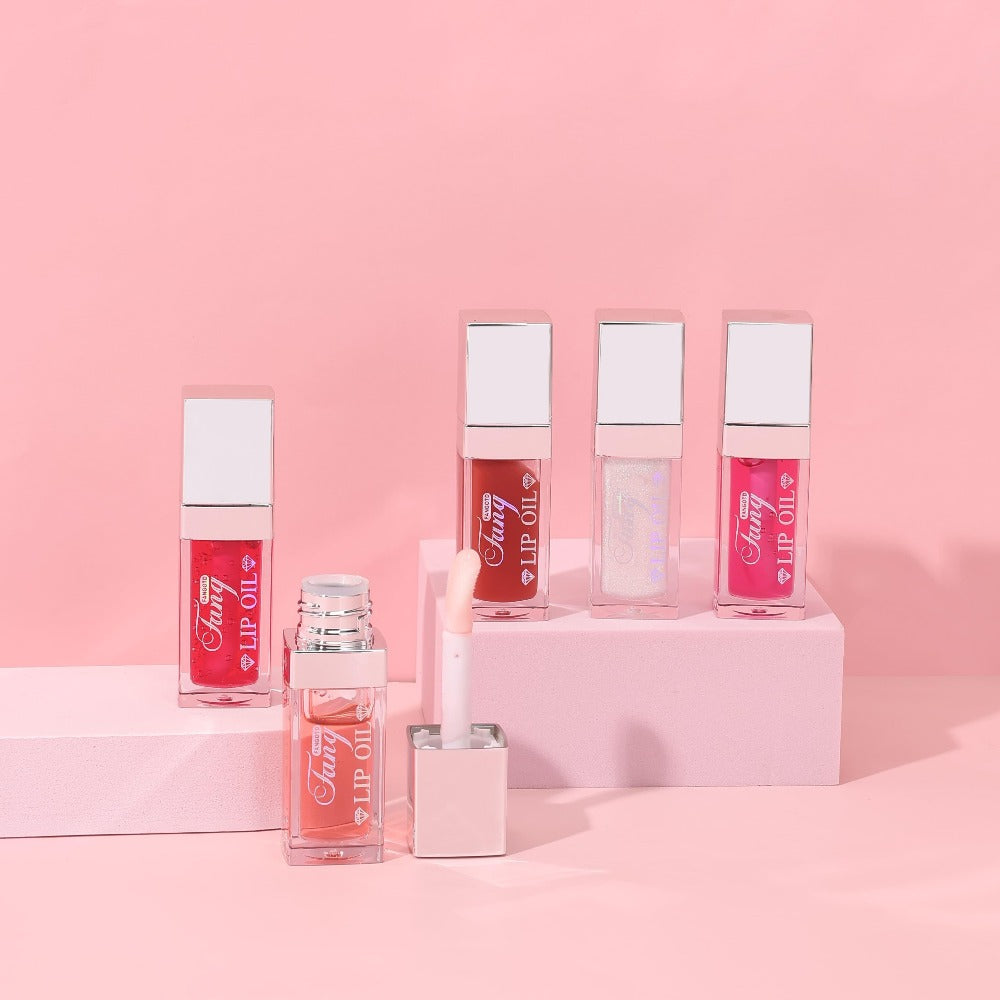 Plumping Lip Gloss Oil Set 3pcs 6pcs Transparent Glow Lip Plumper – High-Shine Glossy Finish in Berry Coral Pink Red — image 