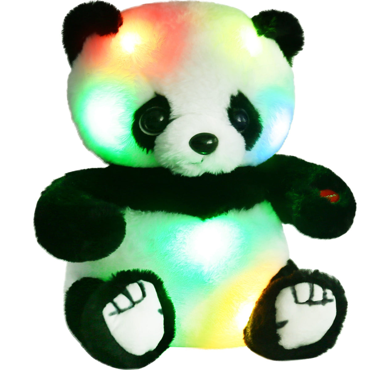 12-Inch Jumbo Light-Up Panda Plush with Color-Changing LEDs, Soft Stuffed Body, Button Control and 2-AA Battery Compartment —