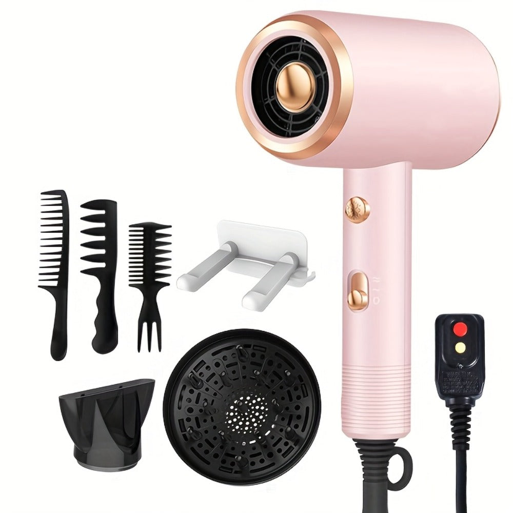 Ionic Hair Dryer 1600W with Diffuser Concentrator Nozzle 2 Speed 3 Heat Settings Cool Shot, for Home, Travel and Salon Hair S