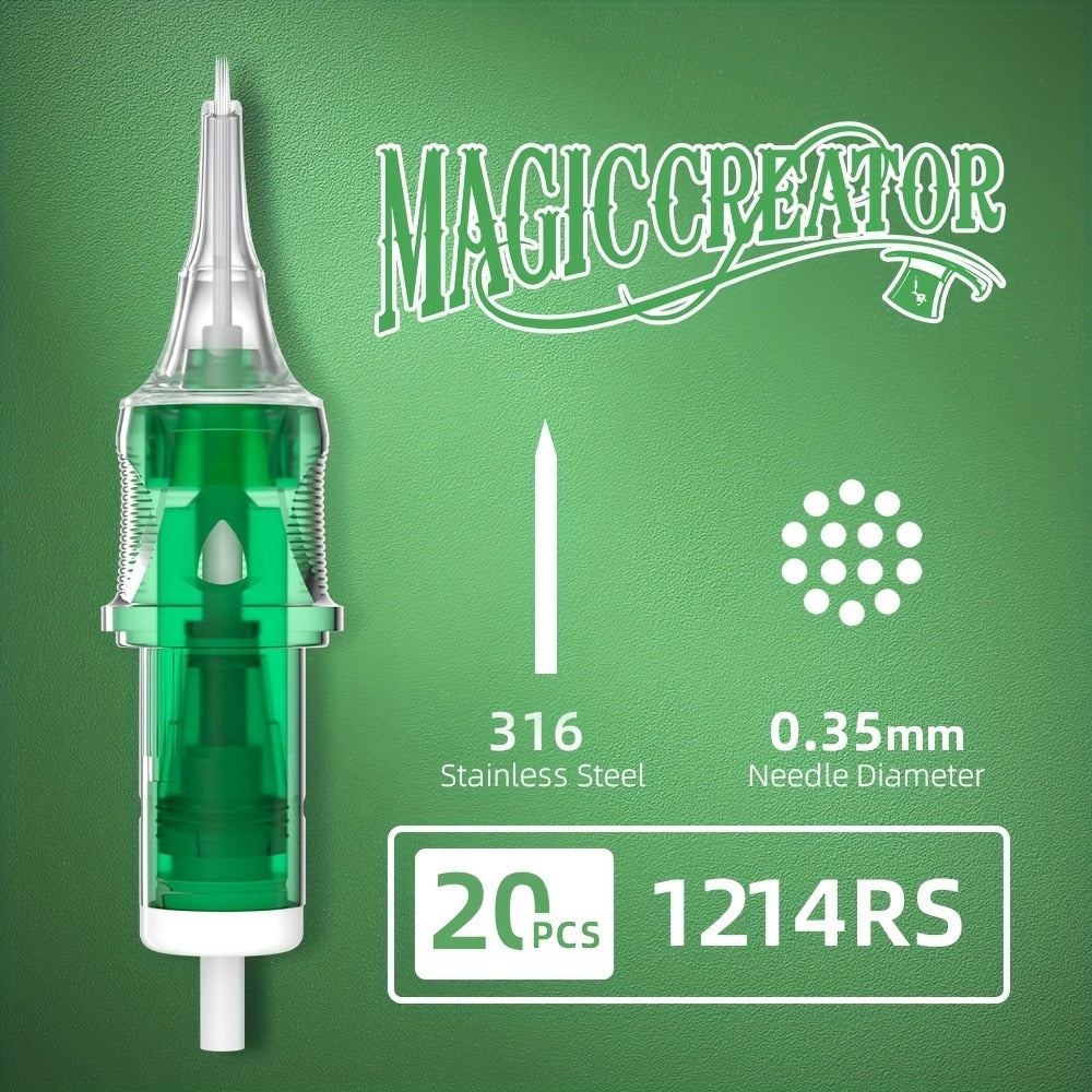Tattoo Cartridge Needles with MAGICCREATOR Label, 20-Piece Box with 25 RL RS CM M1 Options — image 22
