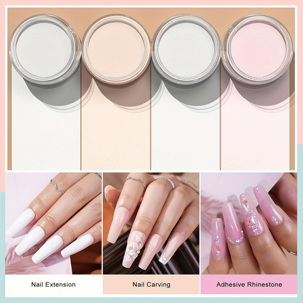 240g Acrylic Nail Powder Jar in Clear, Pink, Nude or White for Use with Compatible Acrylic Liquid — image 9