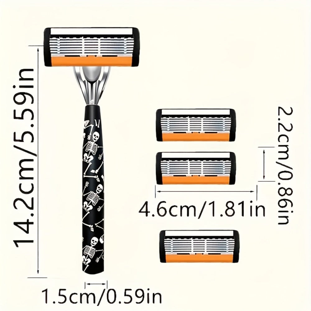 Safety Razor for Men 7-Layer Progressive Blades – Non-Slip Stainless Steel Handle Classic Double Edge Razor for Beard & Musta