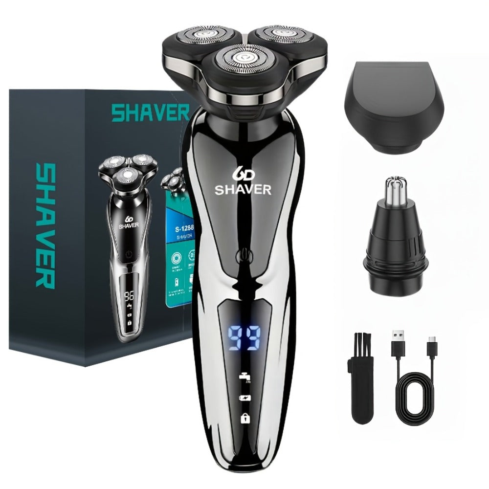 Black Three-Head Rotary Shaver with Digital Display in Standalone, Three-Piece or Four-Piece Sets — image 13
