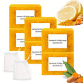 Handmade Turmeric Lemon Soap Bar Set Natural Exfoliating Face Body Cleansing Oil Control Alcohol Free with Lathering Screens 