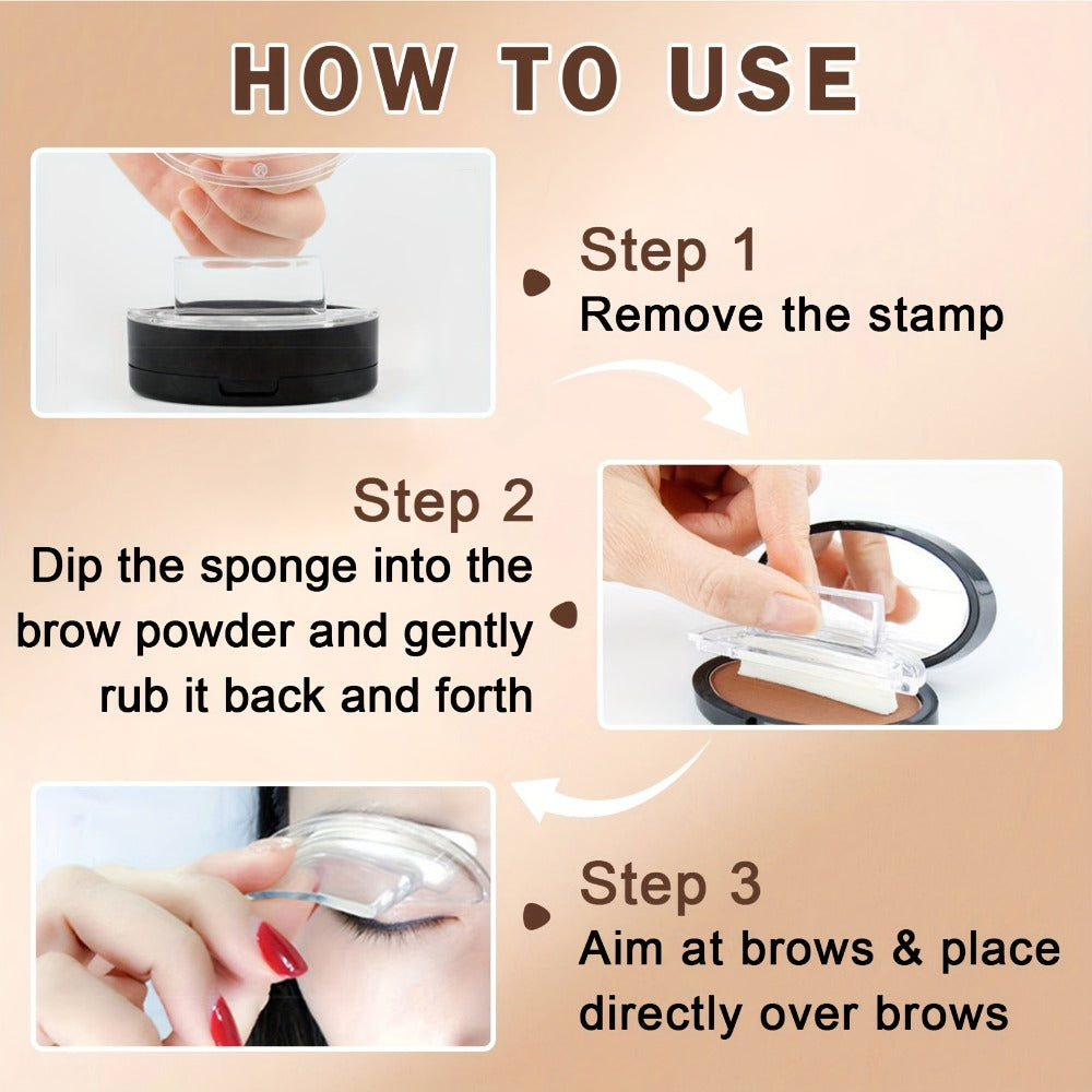 Waterproof Eyebrow Stamp Powder Kit Natural Arched Brow Shaping Long-Lasting Makeup for Women – Beginner Friendly Works on Dr