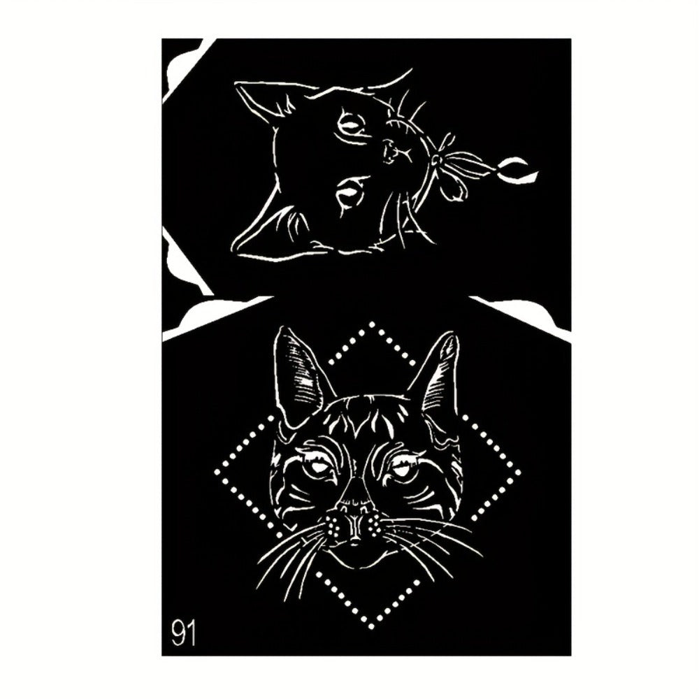 Twenty-Piece A5-Labeled Tattoo Stencil Kit002 with Animal, Symbol and Geometric Pattern Designs — image 8