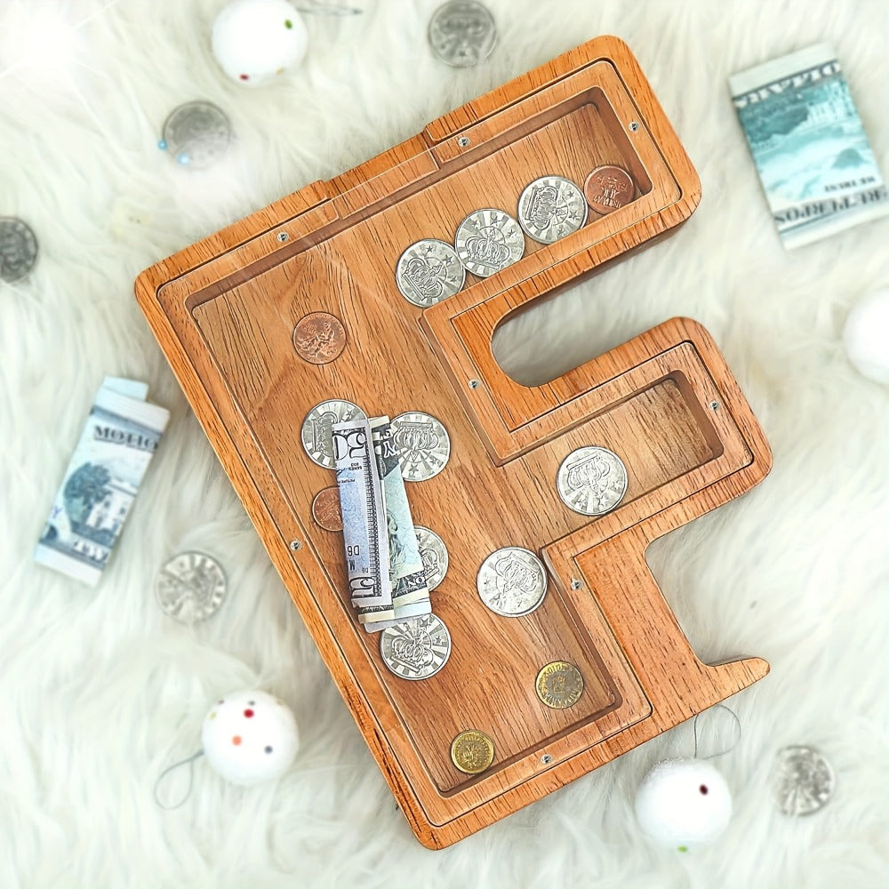 Wooden Letter Penny Bank – Alphabet Coin Bank Savings Box for Kids & Adults, Personalized Money Bank Birthday Gift — image 10