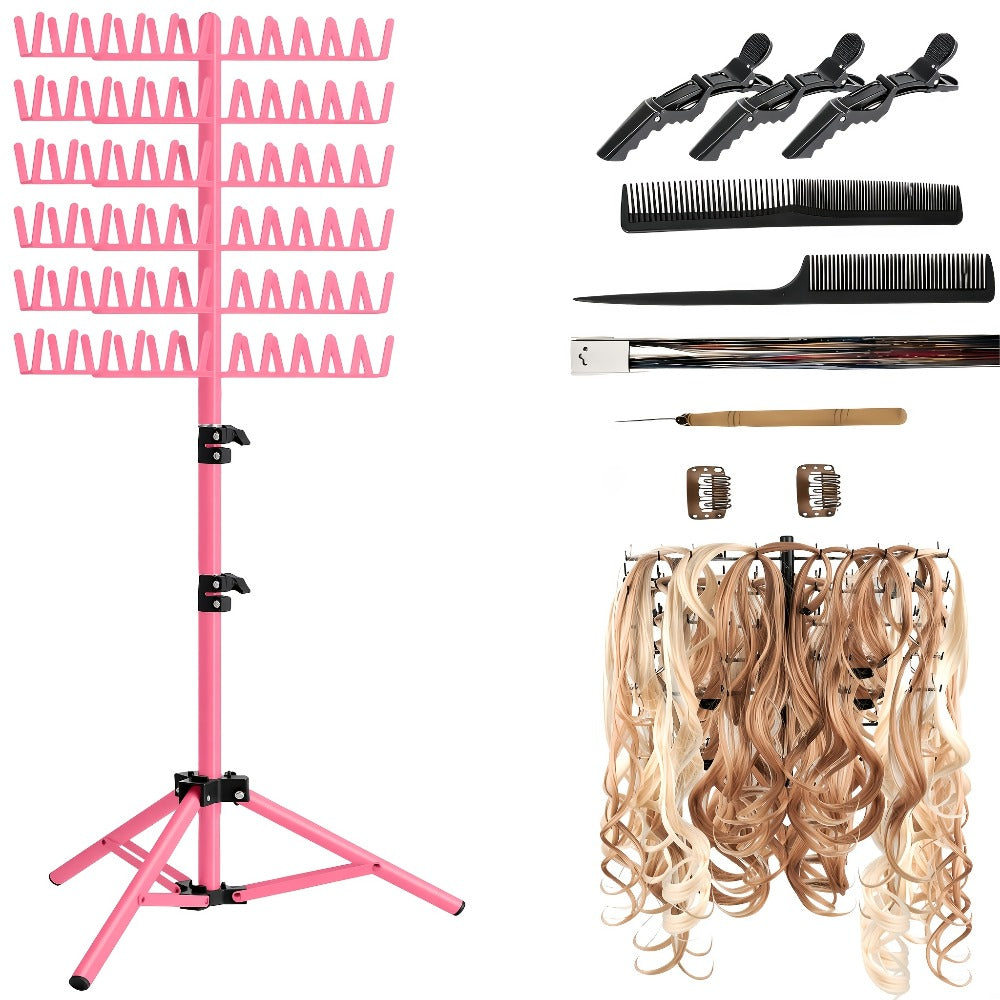 Braiding Hair Rack Hair Styling Tool with 144-Strand Layout, 30-50-Inch Height and Foldable Stand — image 10