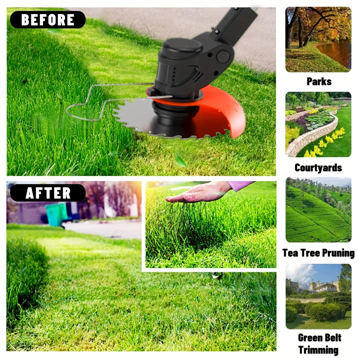 Cordless Electric Weed Wacker, Handheld Lawn Trimmer Garden Yard for Garden, Patio and Yard Use — image 10