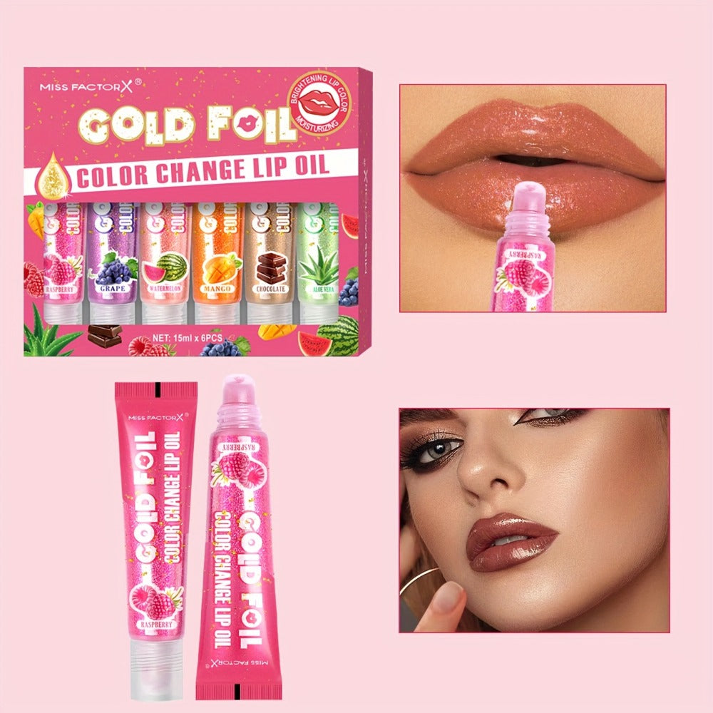 pH Color Changing Lip Balm Set 6pcs 6 Fragrances – Deep Moisturizing Brightening Glossy Tinted Lip Care, 0.51oz Each — image 