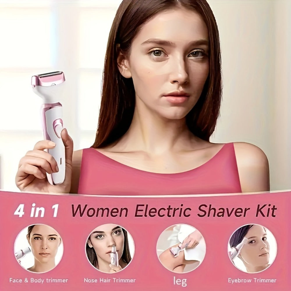 Rechargeable Facial Hair Remover Set for Women with Pink and Purple Multi Tool Options for Grooming — image 2