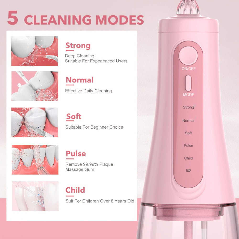 Water Flosser SEJOY AOW11 Cordless Oral Irrigator with 350ml Tank, Five Modes, Six Tips, USB-C Charging and IPX7 Rating — ima
