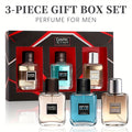 Men's Cologne Gift Set with Three 30ml Eau de Toilette Sprays in Blue, Amber and Clear Glass Bottles — image 7