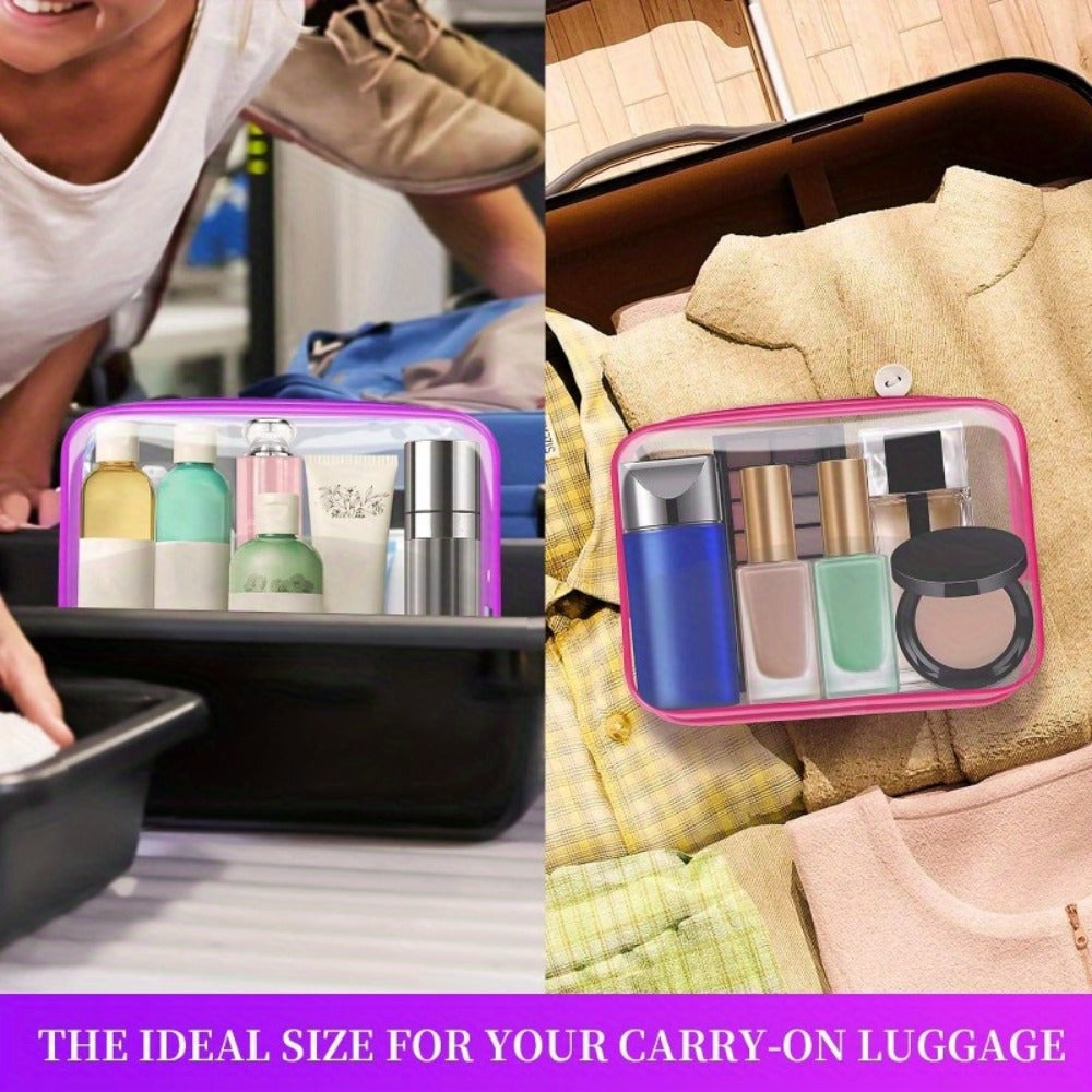 TSA Approved Clear Toiletry Bags Set of 24 Transparent Travel Makeup Organizer Pouches Medium Size Airport Security Quart Bag