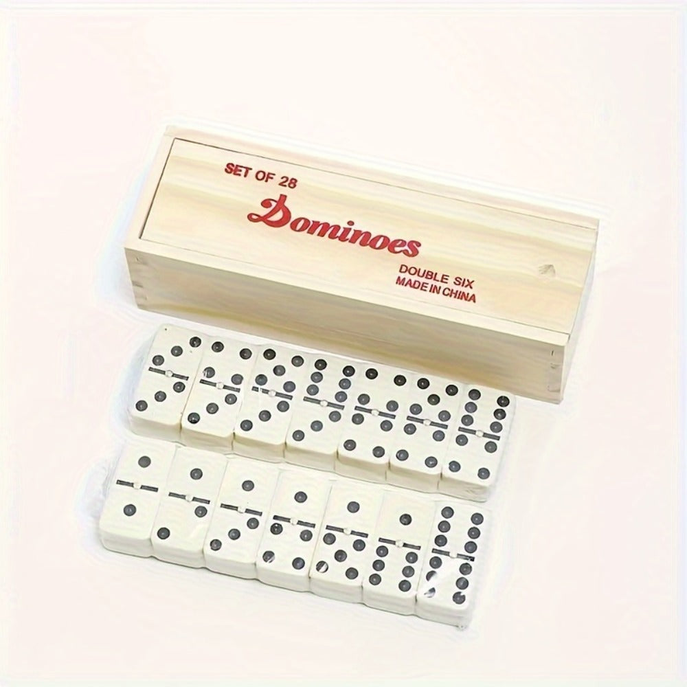 Double 6 Dominoes Set 28pcs in Wooden Case – Classic Family Board Game for Game Night Gatherings Kids Adults Gift — image 8