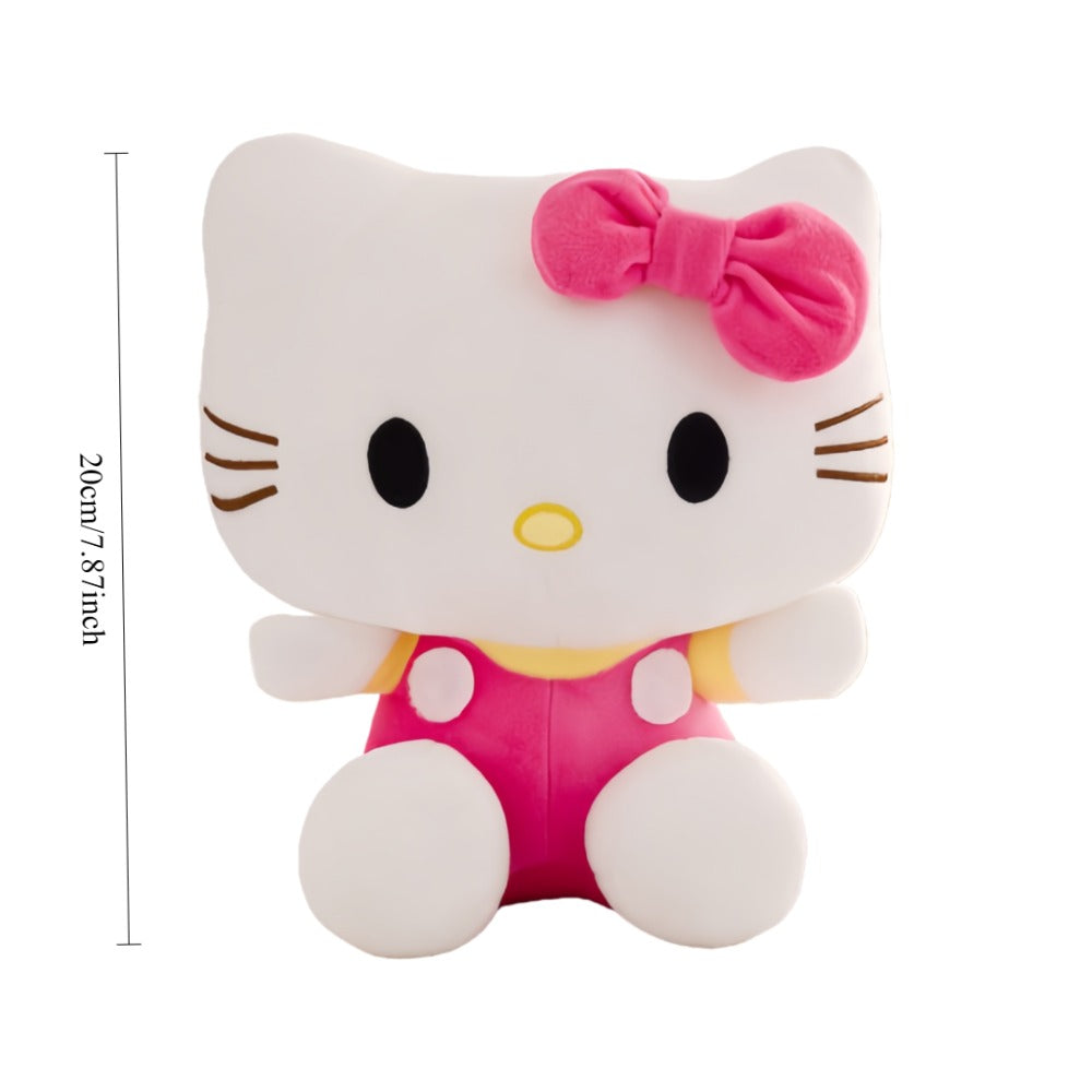 Plush Toy Bow-Wearing Cat Character Doll with Red, Pink or Blue Color Options and Soft Fabric — image 3