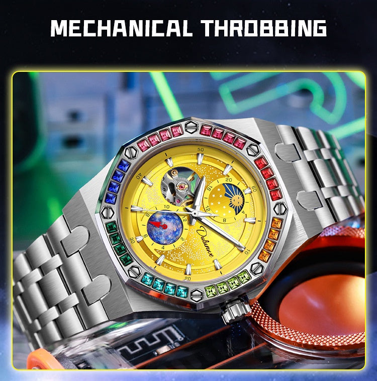 Waterproof Luminous Mechanical Watch For Men Starry Sky Series