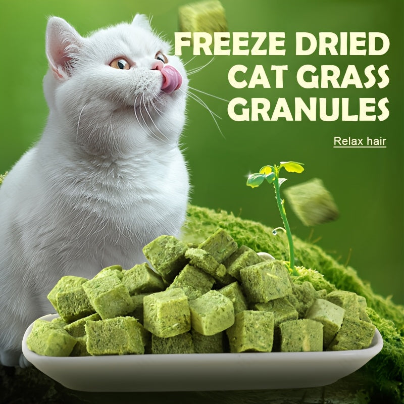Green Cat-Grass Treat Granules in 155 g Square-Cube or 150 g Pellet Checkout Options Pictured — image 2