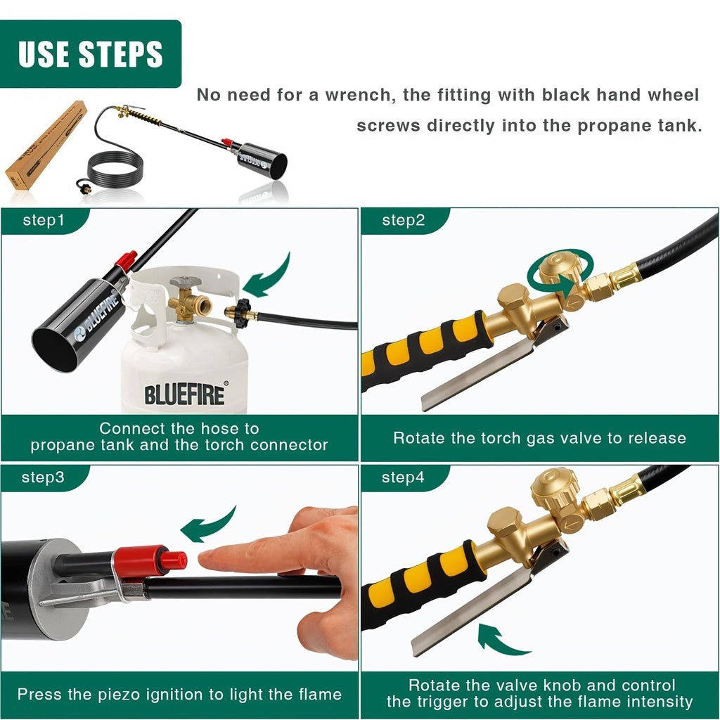 Propane Weed Torch, Flame Weeder Ice Melter Outdoor Roof Driveway for Garden, Patio and Yard Use — image 23