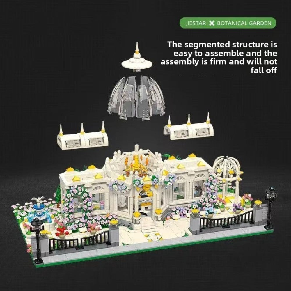 6700-Piece Garden Plaza Building Block Model in Boxed or Bagged Versions with Dome, Flowers and Fence — image 8