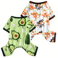 Two-Pack Dog Pajama Jumpsuits with Four Printed Pair Options and Complete XS–XXL Size Grid — image 2