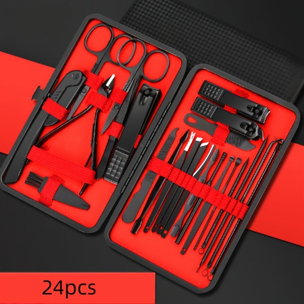 Three-Case Nail Grooming Bundle with 23-Piece Black-and-Red Tool Set in Each Zippered Case — image 11