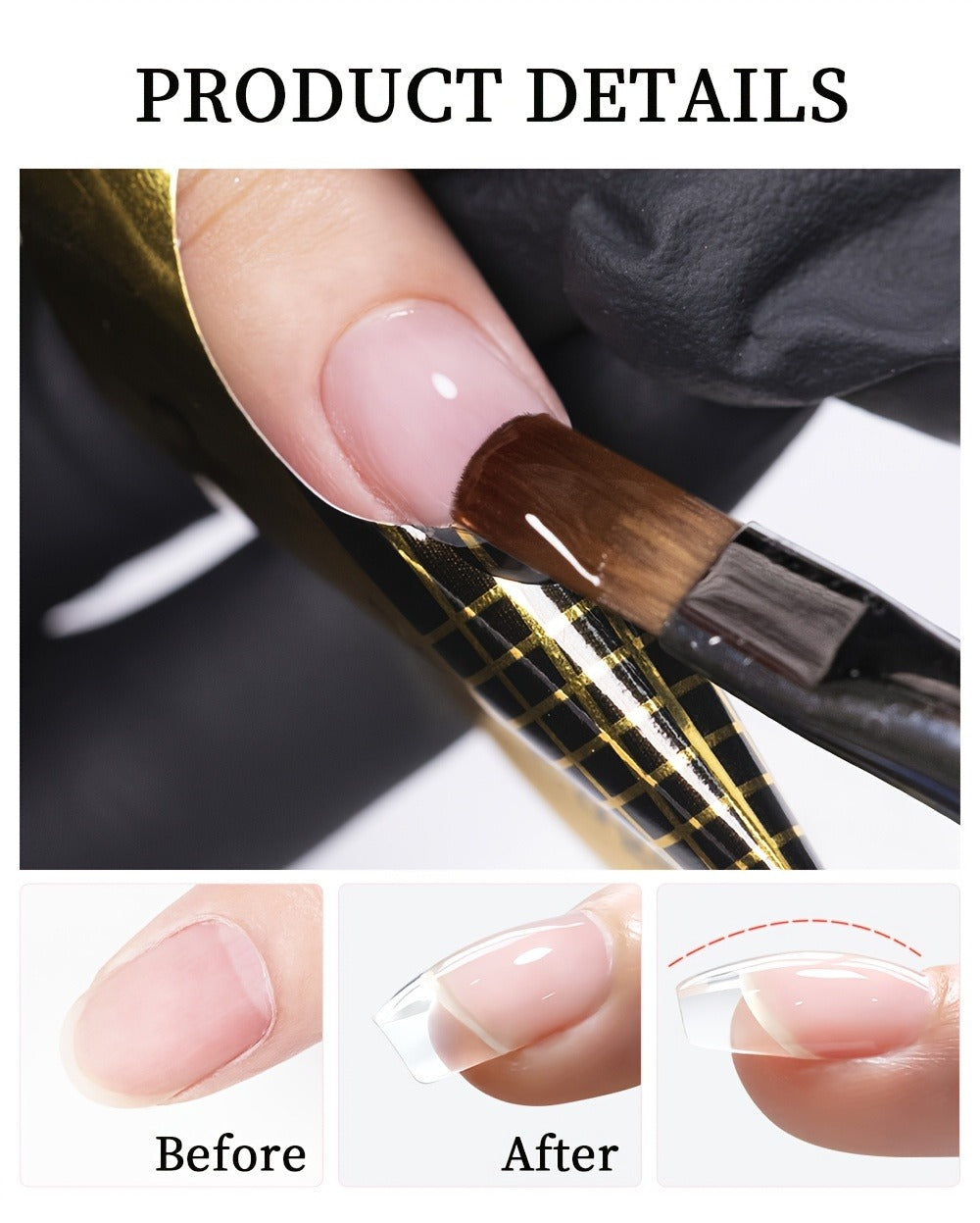 Clear Nail Extension Builder Gel Kit, Three 100g Containers for UV LED Manicure Length and Structure — image 11