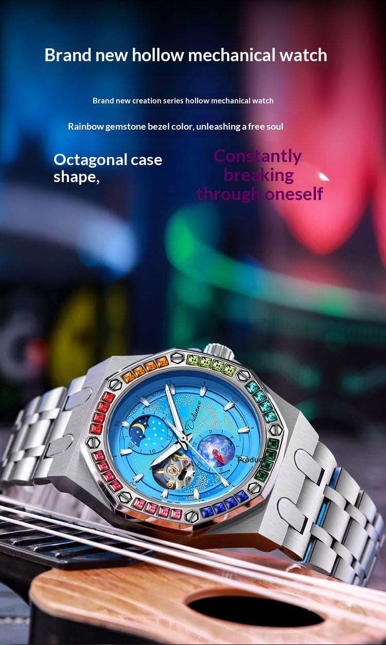Waterproof Luminous Mechanical Watch For Men Starry Sky Series