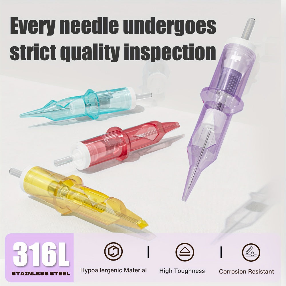 Tattoo Cartridge Needles with Lumentip Label, 50-Piece #12 Mixed or Round Liner Pack Choice — image 6