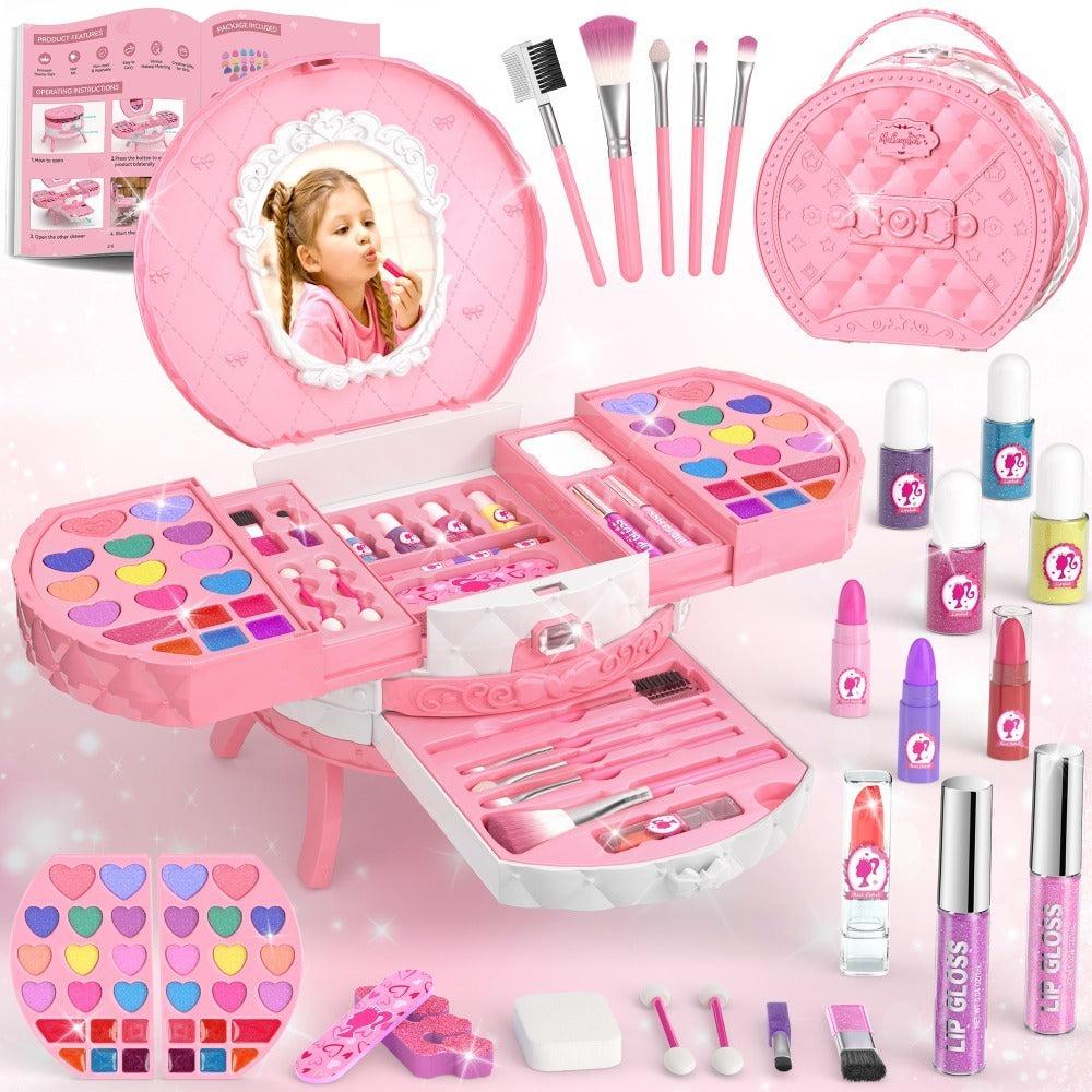 Girls Makeup Set with Dressing Table & Mirror - Princess Pretend Play Vanity Toy for Kids Ages 3-12 — image 2