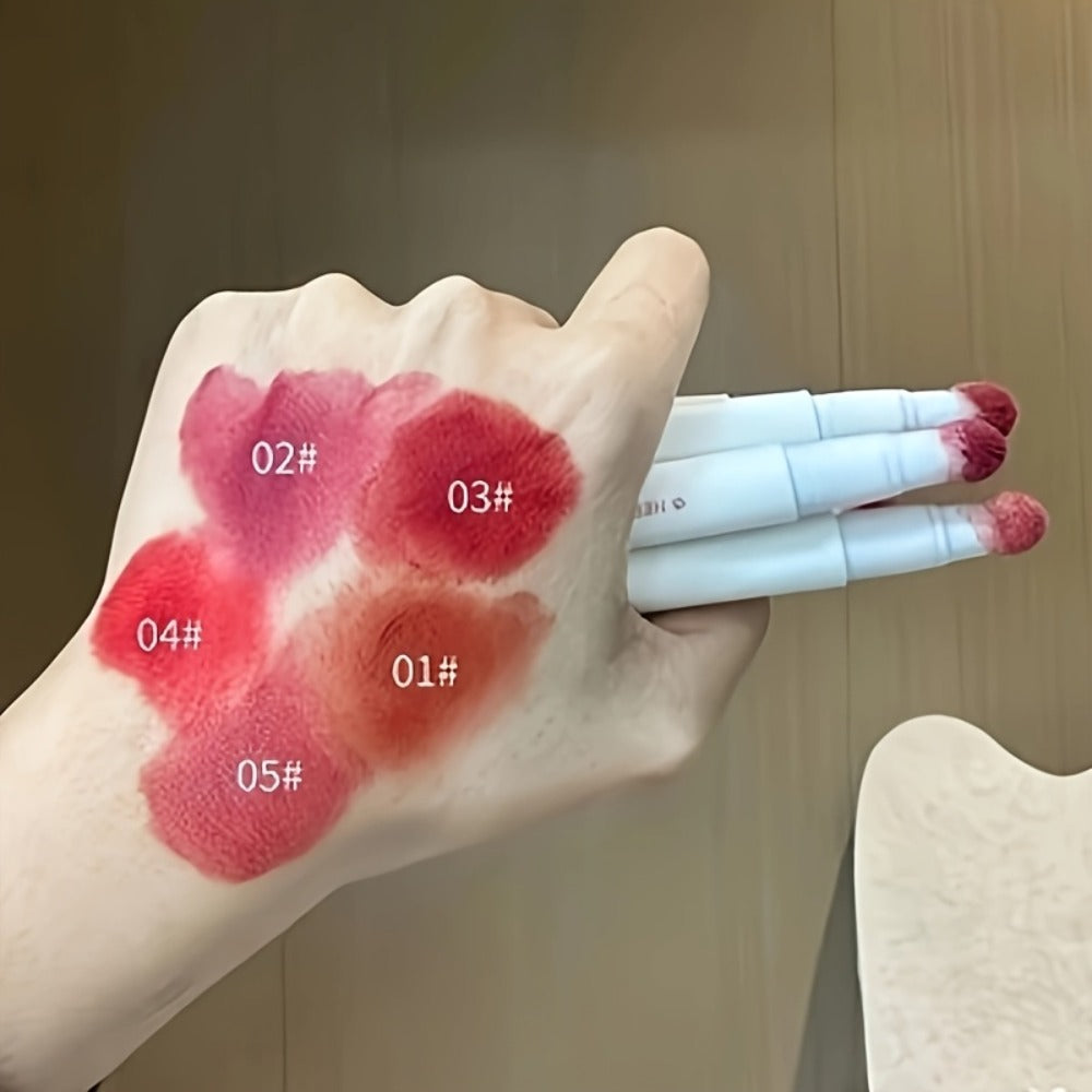 Velvet Matte Lip Glaze 5pcs Set, Waterproof Sweat-Resistant Non-Stick Cup Liquid Lipstick, Mist Texture Smooth Application — 
