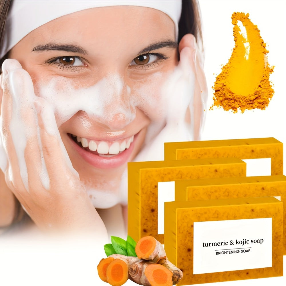 Kojic Acid Soap Bar 24-Pack Handmade – Lemon Turmeric Cold Process Bar Soap with Ginger Extract & Exfoliating Granules — imag