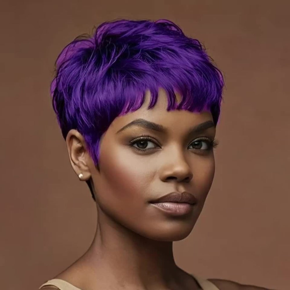 Synthetic Wig 4-Inch Short Waves with Bangs in Red, Black, Green, Blue or Orange-Auburn for Cosplay Looks — image 17