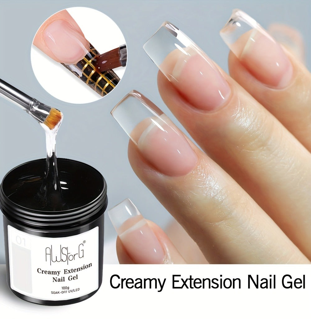 Clear Nail Extension Builder Gel Kit, Three 100g Containers for UV LED Manicure Length and Structure — image 9