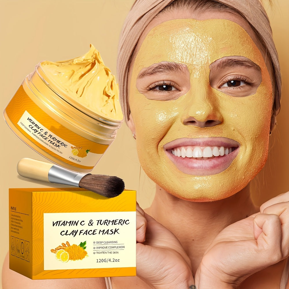 Turmeric Vitamin C Mud Mask 100ml - Deep Cleansing Pore Minimizer Face Mask, Remover Radiant Skin Weekly Skincare for Women —
