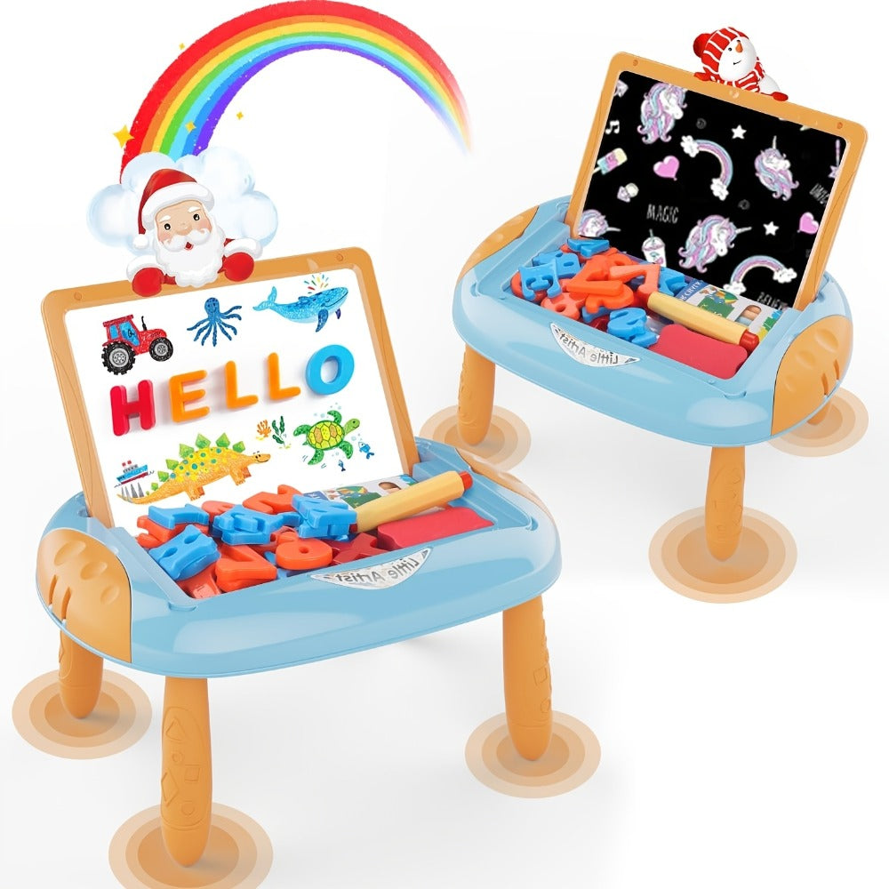Double-Sided Kids Drawing Easel with Foldable Tabletop Stand, Chalkboard, Whiteboard and Six Color Options — image 10