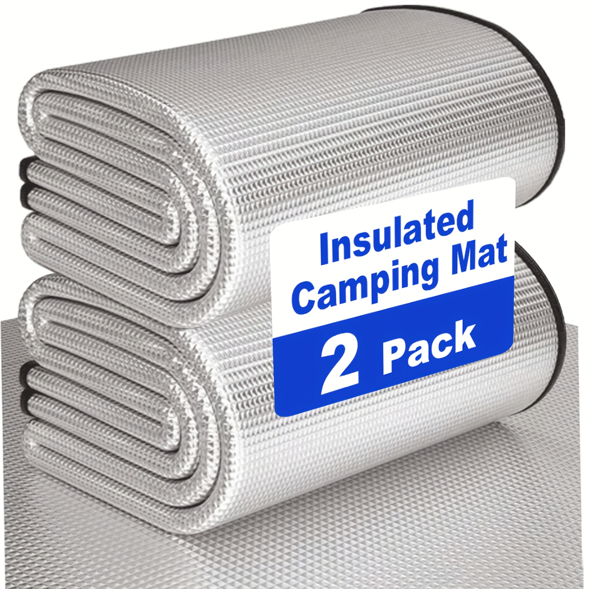 Insulated Camping Mat 2-Pack Aluminum Foil EPE Foam Foldable Moisture-Proof Outdoor Picnic Mat 78x39in – Portable Lightweight