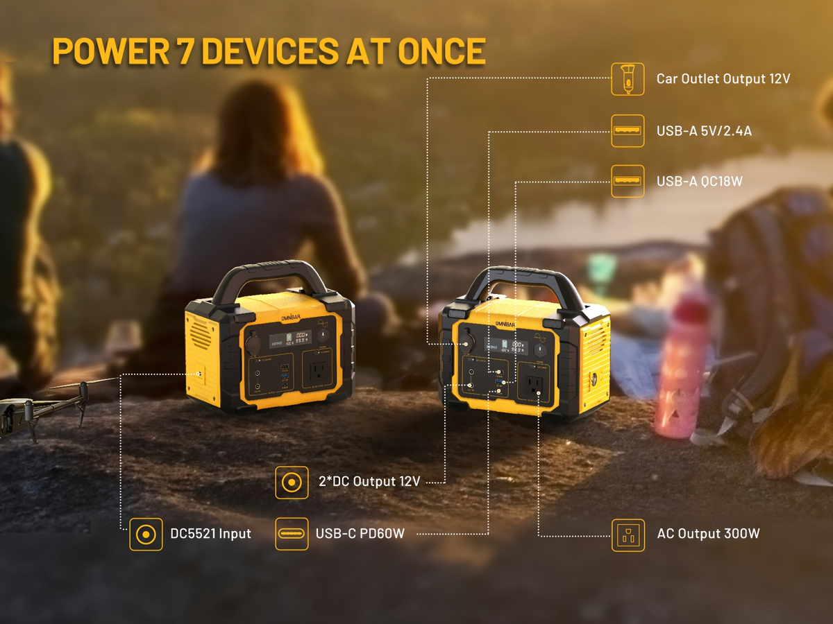Portable Power Station 294Wh 300W with 600W Peak, Eight Outputs, AC, DC, USB-C and LED Light — image 13