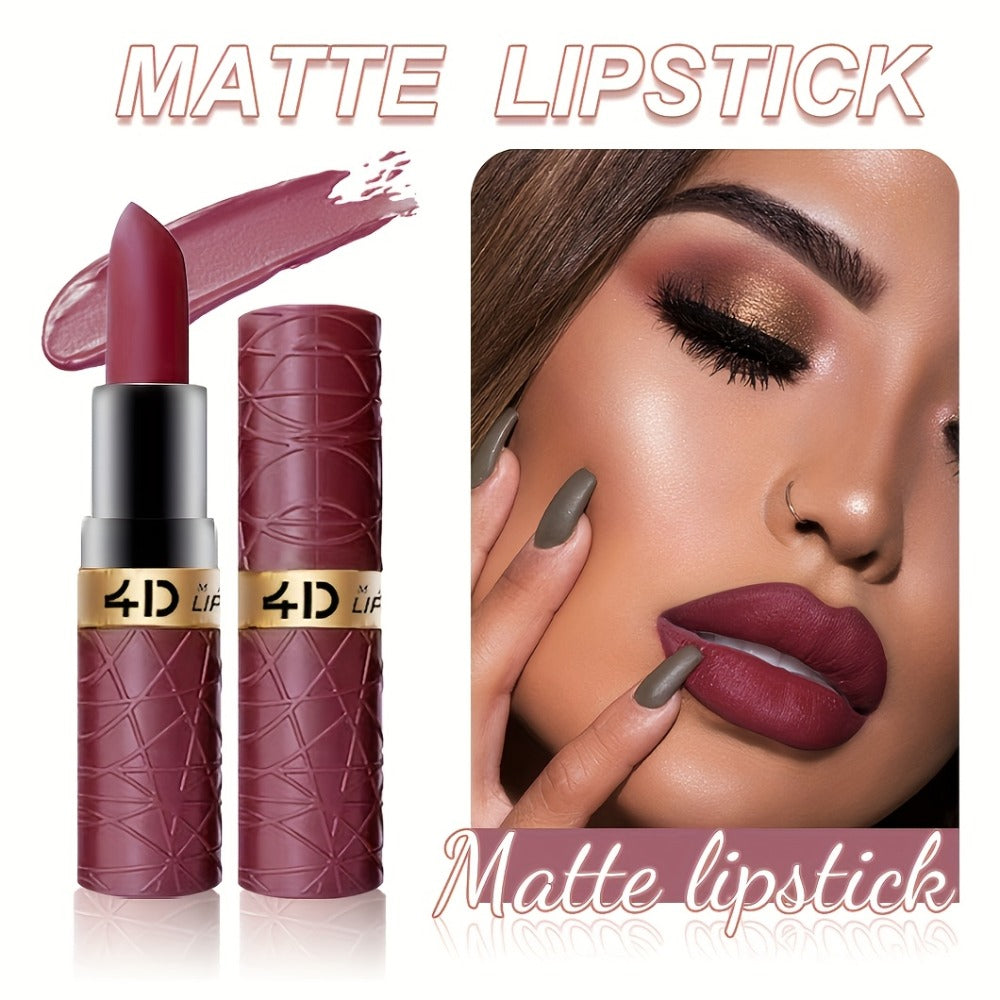 Lip Gloss Set by Mirsist with 6 Matte Lip Colors, Coordinated Nude and Red Tones and Display Case — image 5