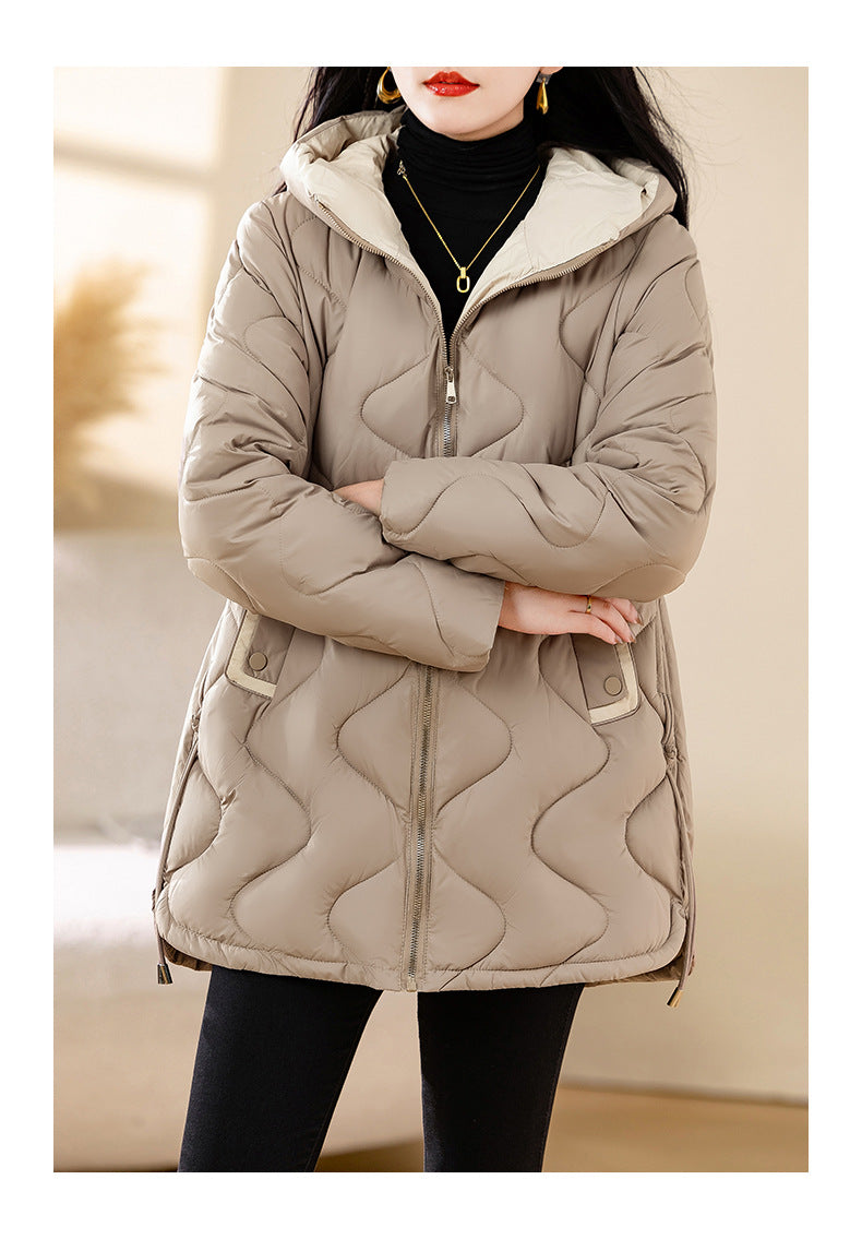 Winter Disposable Cotton-padded Coat For Women Padded Down Jacket Korean Style Mid-length Warm Jacket For Women