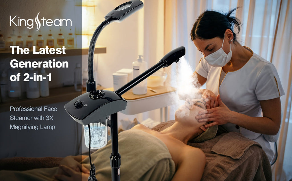 Facial Steamer with Ozone & 3X Magnifying Lamp, 2-in-1 Professional Wheeled Spa Steamer, Timer Preset — image 15