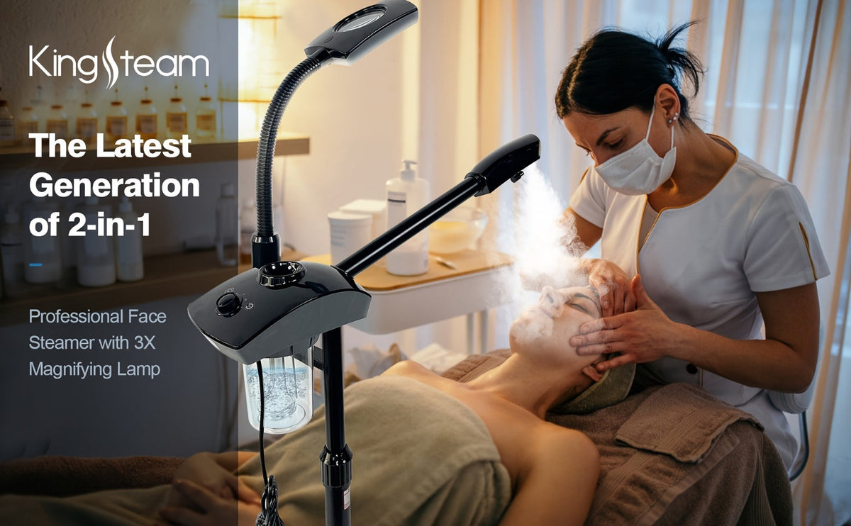 Facial Steamer with Ozone & 3X Magnifying Lamp, 2-in-1 Professional Wheeled Spa Steamer, Timer Preset — image 15