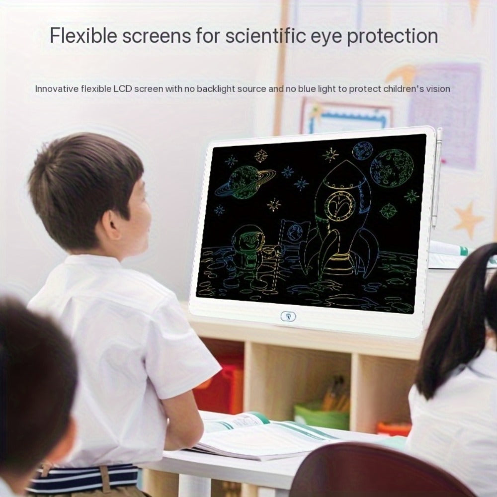 LCD Doodle Board 16 Inch with Stand, Flexible Screen Eye Protection, Portable Educational Drawing Toy for Kids & Adults — ima