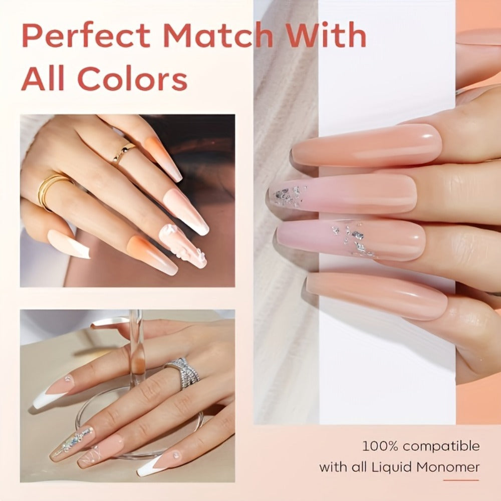 120g Acrylic Nail Powder Jar in Clear, Pinkish, Nude or White for Use with Compatible Acrylic Liquid — image 11