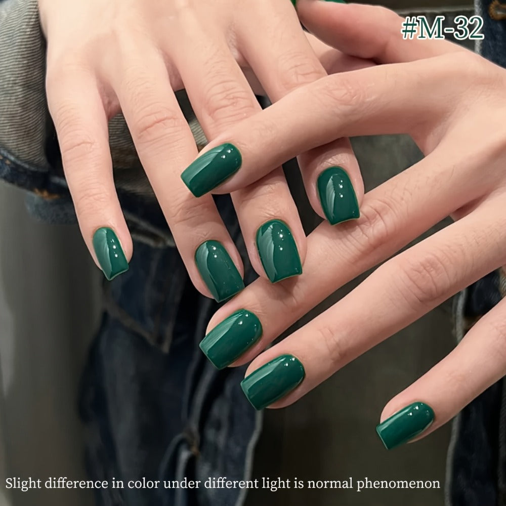Gel Nail Polish Set with XEIJAYI Label, 6 Nude Pink Green and Glitter Colors, Shades 25 to 32 — image 3
