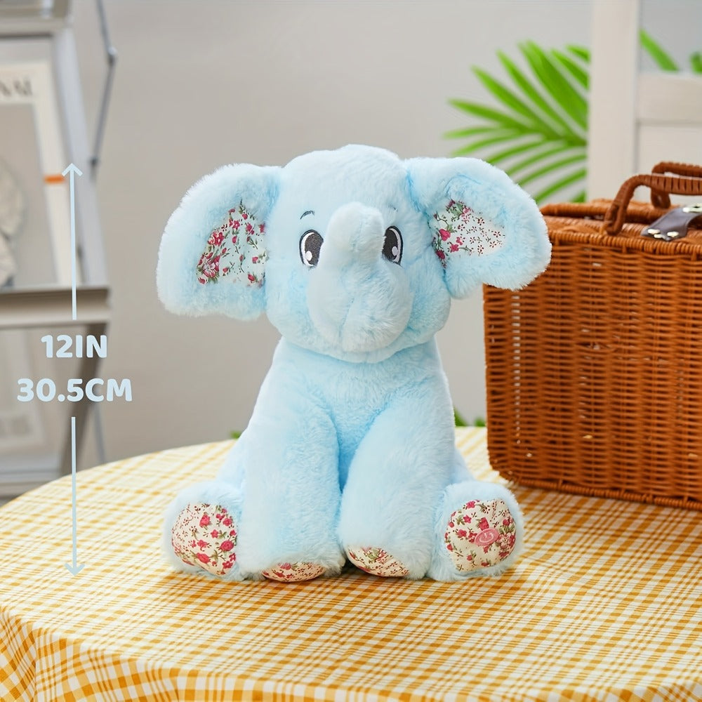 Plush Toy Blue Elephant with LED Glow and Optional Lullaby Music for Soft Room Display and Gifting — image 6