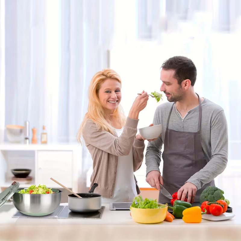 5.3-Quart Stainless Steel Salad Spinner and Vegetable Dryer with Drain