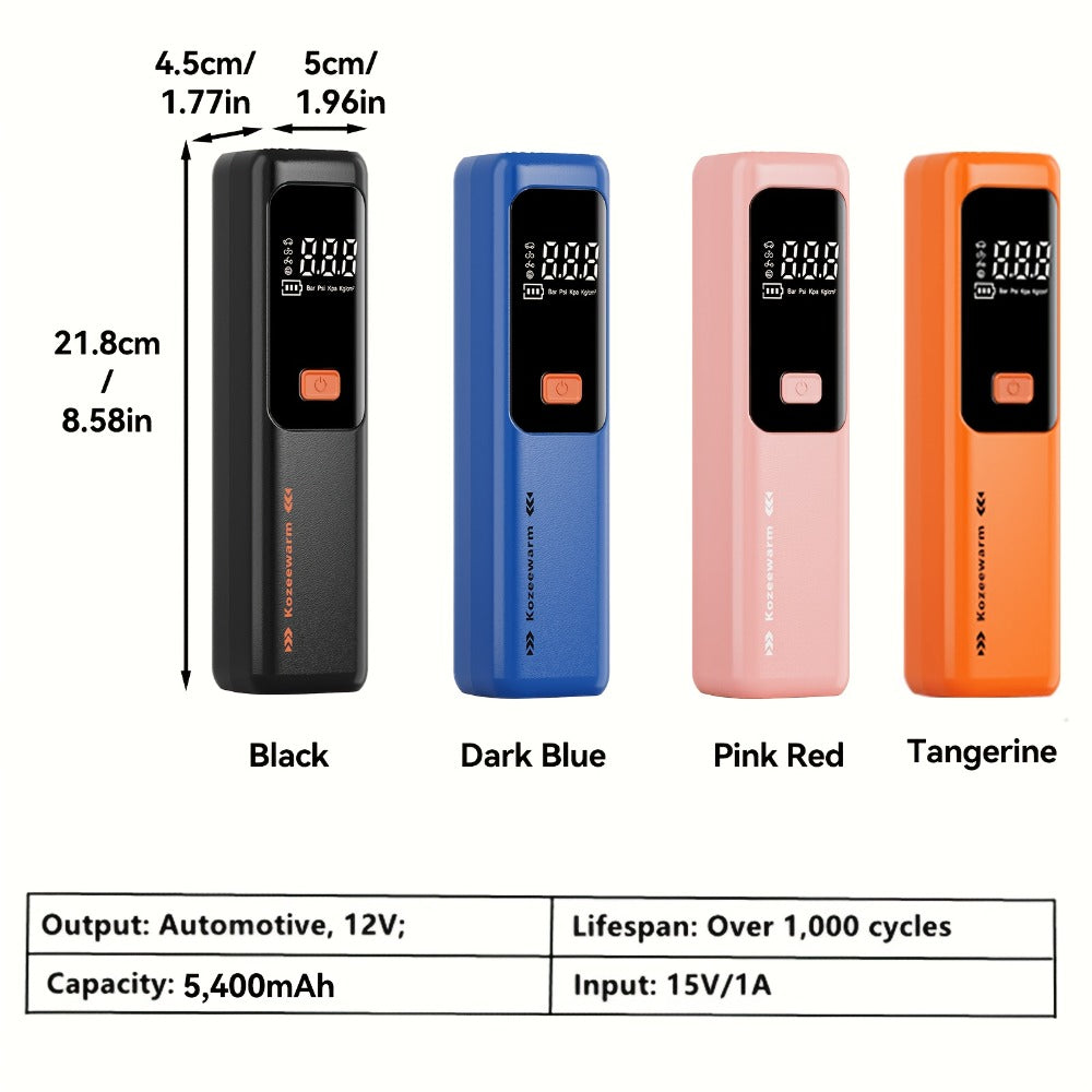 Cordless Tire Inflator Portable Air Compressor – USB-C Rechargeable, Digital Gauge, 3X Fast Inflation for Car Tires, Bikes — 