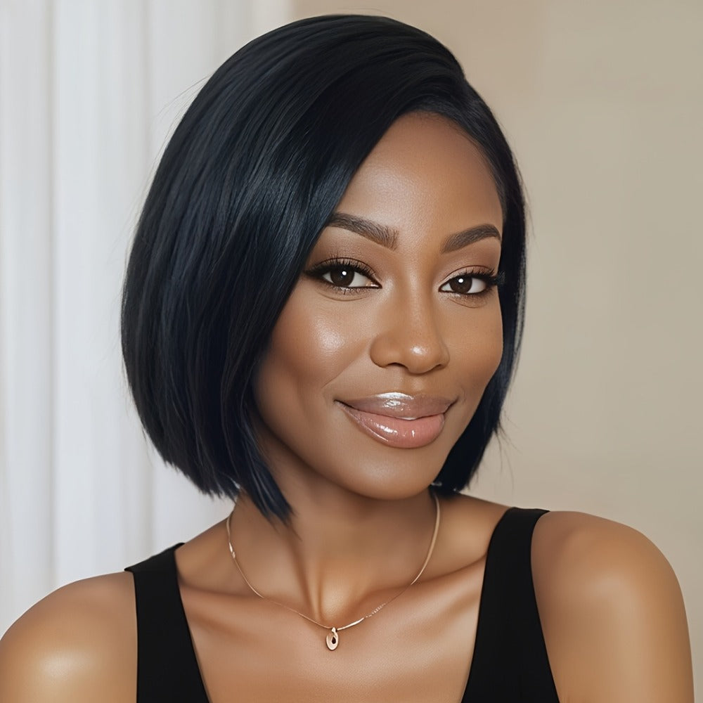 Synthetic Wig 6-Inch Short Straight Style with Rose Net Cap in Six Brown-Black Color Codes — image 8