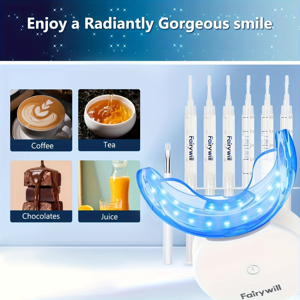 Carbamide Peroxide Teeth Whitening Kit with LED Accelerator Light – 6 Gel Tubes 3ml Each, Whitening Tray & Storage Case — ima
